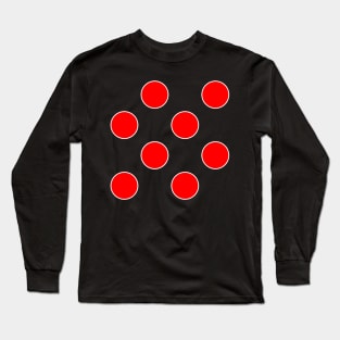 Cube 8 - Red Polka Dots Long Sleeve T-Shirt